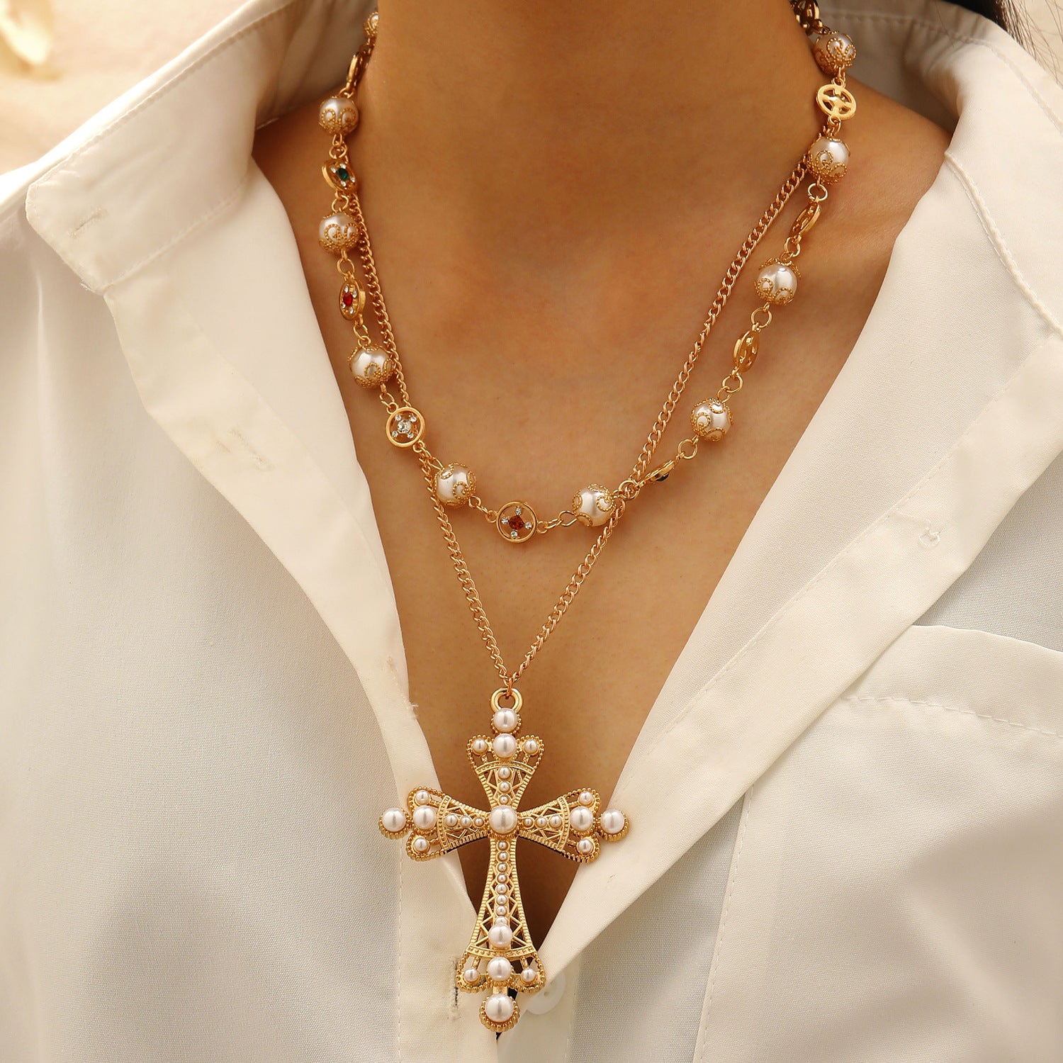 Wholesale Colored Diamond Cross Pendant